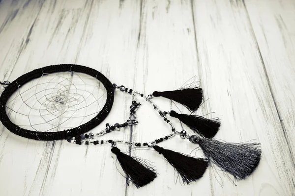 Dream Catcher Wooden Background — Stock Photo, Image