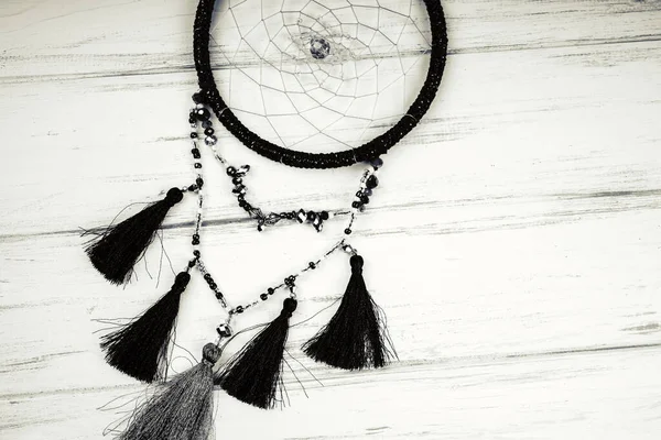 Dream Catcher Wooden Background — Stock Photo, Image