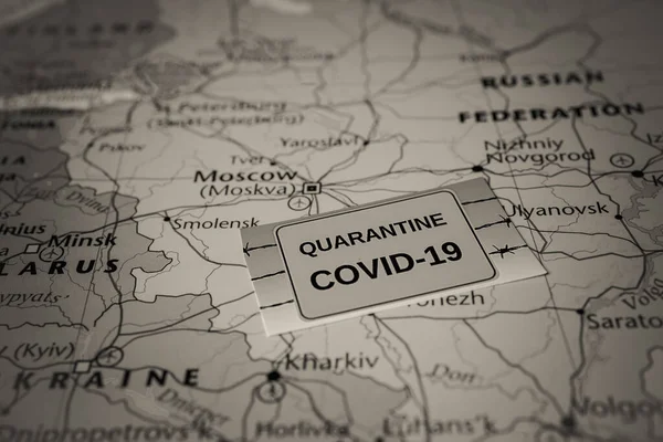 Rusland Coronavirus Covid Quarantaineachtergrond — Stockfoto