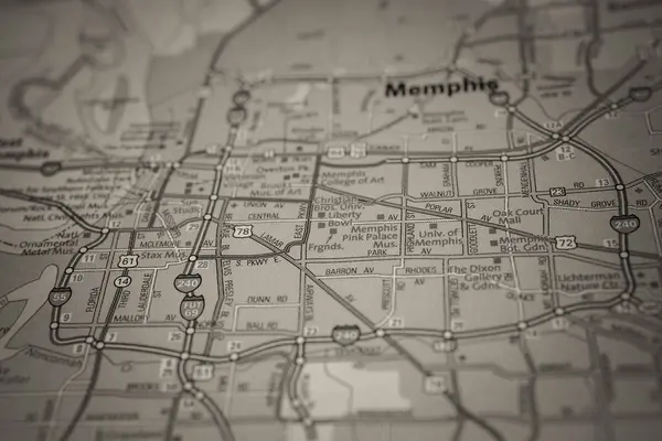 Memphis Usa Carte Voyage Arrière Plan — Photo