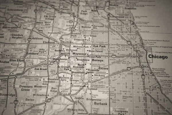 Chicago Abd Seyahat Haritası Geçmişi — Stok fotoğraf