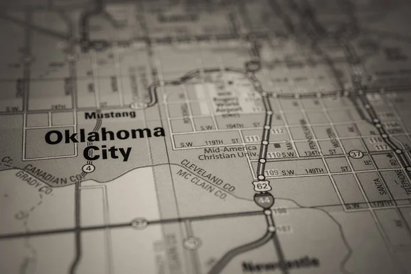 Oklahoma Město Usa Cestovní Mapa Pozadí — Stock fotografie