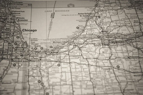 Chicago Usa Cestovní Mapa Pozadí — Stock fotografie