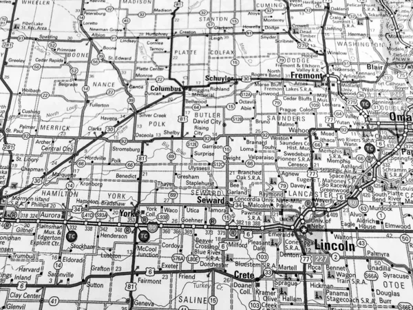 Lincoln Estados Unidos Mapa — Foto de Stock