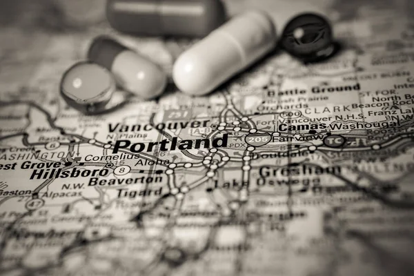 Portland Karanténě Covid Coronavirus — Stock fotografie