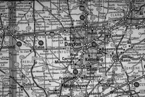 Dayton Auf Der Landkarte Der Usa — Stockfoto