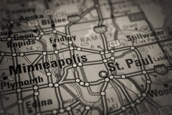 Minneapolis Egyesült Államok Térképe — Stock Fotó