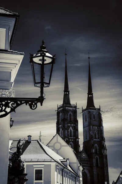 Lindas Igrejas Wroclaw Atrações Viajar Para Europa — Fotografia de Stock