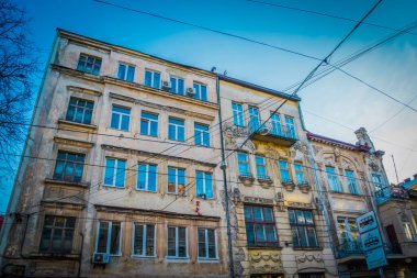 Muhteşem kış Lviv mimarisi ve sokakları