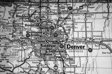 Denver Usa harita seyahat arkaplanı