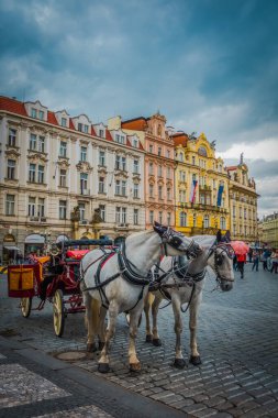 Güz Prag 'ın güzel sokakları ve mimarisi