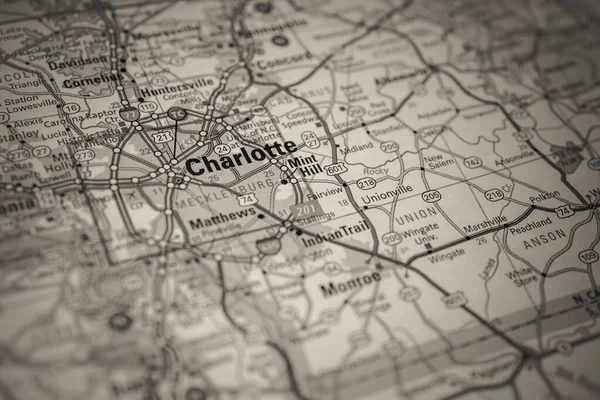 Charlotte Usa Map Background — стокове фото