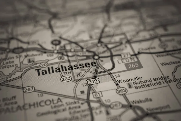 Tallahassee on USA map background