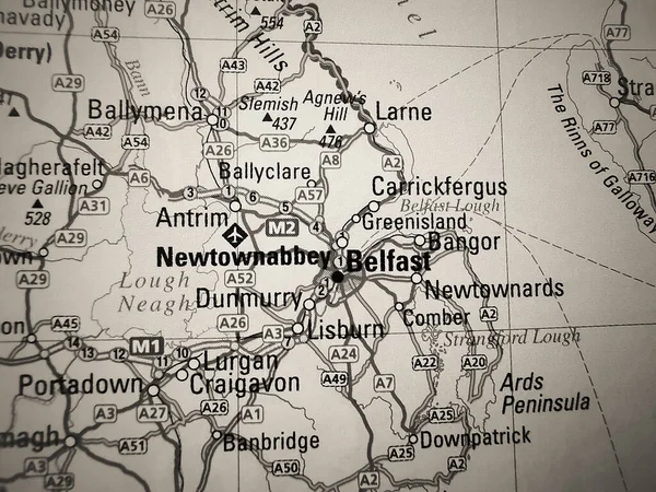 Belfast Road Map Europe — Φωτογραφία Αρχείου