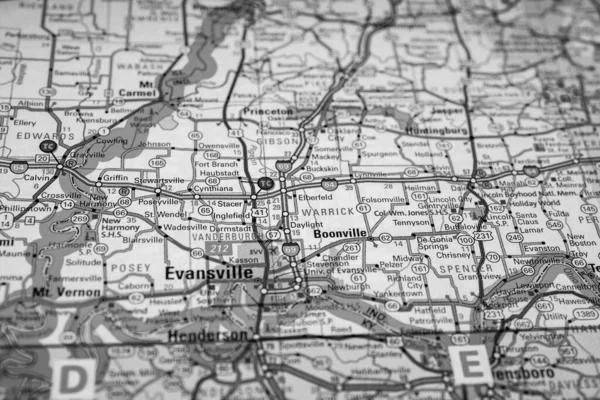 Evansville Usa Map Travel Background — Stock Photo, Image
