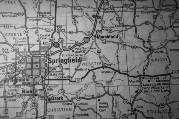 Springfield Auf Der Landkarte Der Usa — Stockfoto