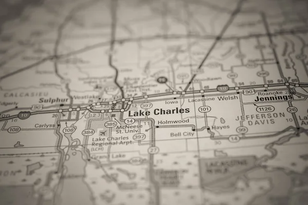Lake Charles on USA map