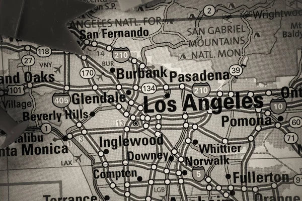 Los Angeles Usa Mapa Fondo Viaje —  Fotos de Stock