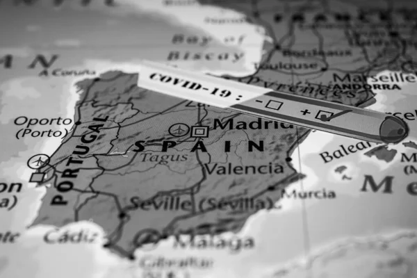 スペイン地図コロナウイルスCovid — ストック写真