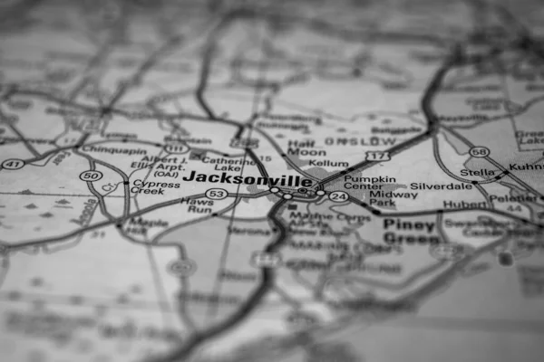 Jacksonville Mapa Viaje Estados Unidos — Foto de Stock