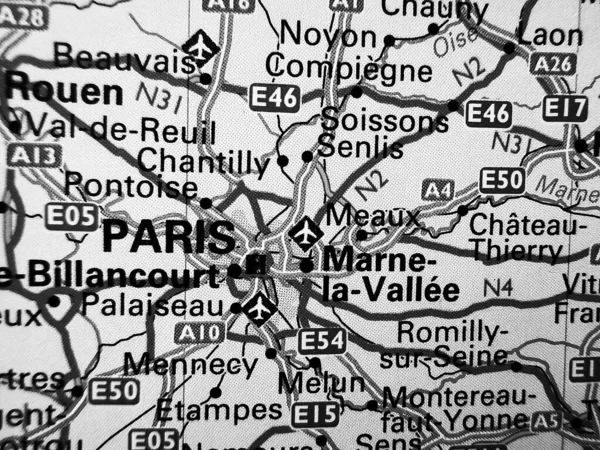 Paris Road Map Europe — Stock Photo, Image