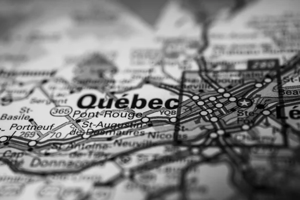 Quebec Mapa Viagem Canadá — Fotografia de Stock