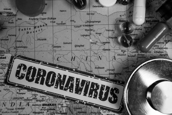 Koronavirus Hrozba Epidemie Číny — Stock fotografie