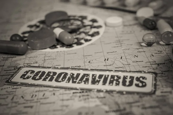 코로나 바이러스 중국에서 유행하는 전염병의 — 스톡 사진