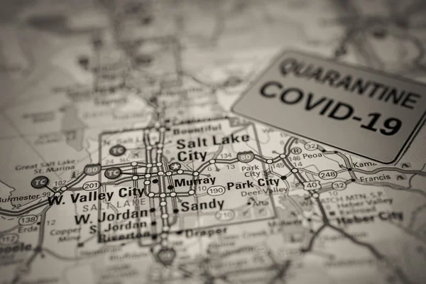 Salt Lake City Coronavirus Covid Quarantaine Achtergrond — Stockfoto