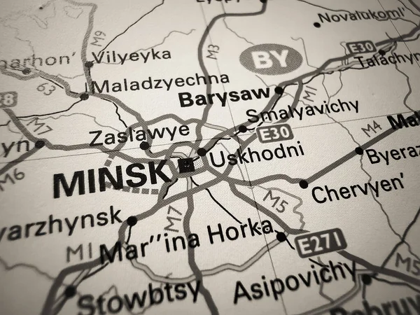 Минск Дорожной Карте Европы — стоковое фото