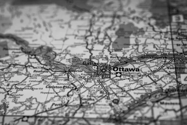 Ottawa Canada Travel Map — Stock Photo, Image