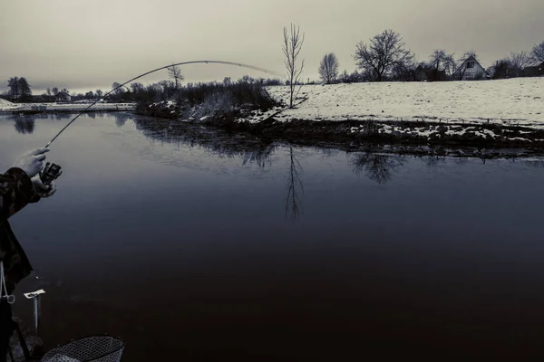 Рыбалка Форели Озере — стоковое фото