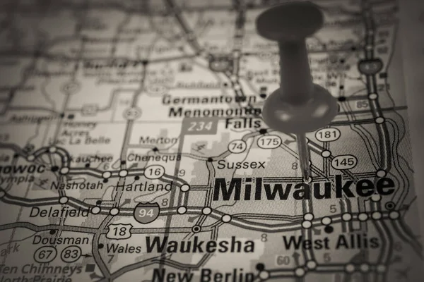 Milwaukee Usa Travel Map — Stock Photo, Image
