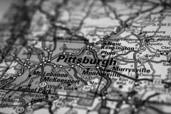 Pittsburgh Abd Haritası Seyahat Geçmişi — Stok fotoğraf