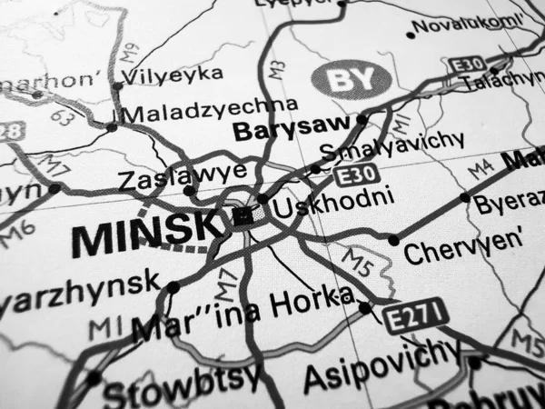 Минск Дорожной Карте Европы — стоковое фото