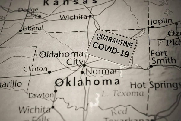 Oklahoma Staten Covid Karantän Bakgrund — Stockfoto