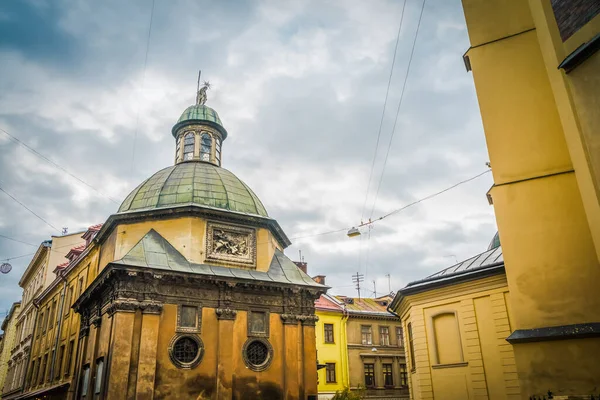 Prachtige Winter Lviv Architectuur Straten — Stockfoto