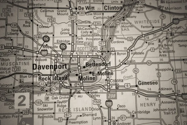 Davenport Usa Travel Map Background — Stock Photo, Image