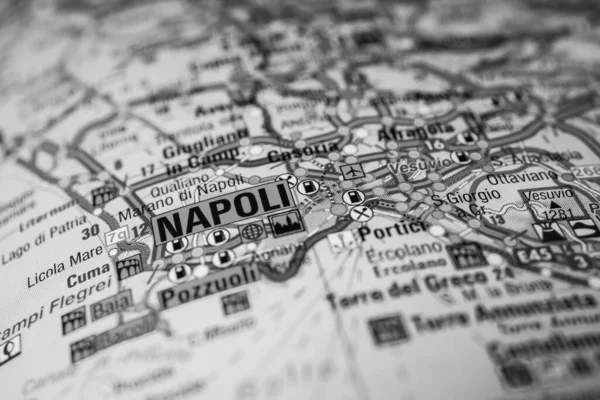 Napoli Sur Carte Voyage Italie — Photo