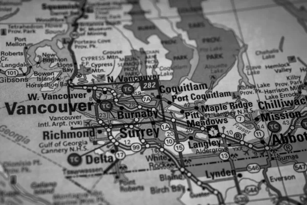 Vancouver Plan Podróży — Zdjęcie stockowe
