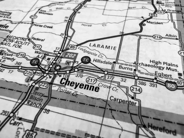 Cheyenne Usa Map — Stock Photo, Image