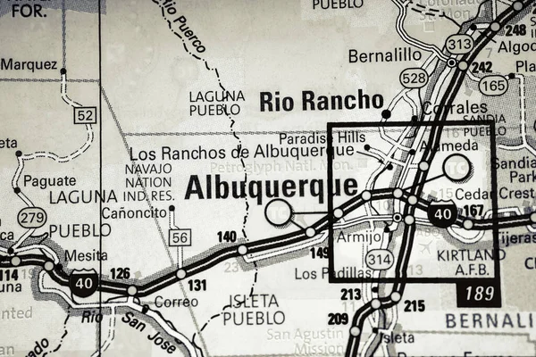 Albuquerque Haritası Usa Arkaplanı Seyahat — Stok fotoğraf