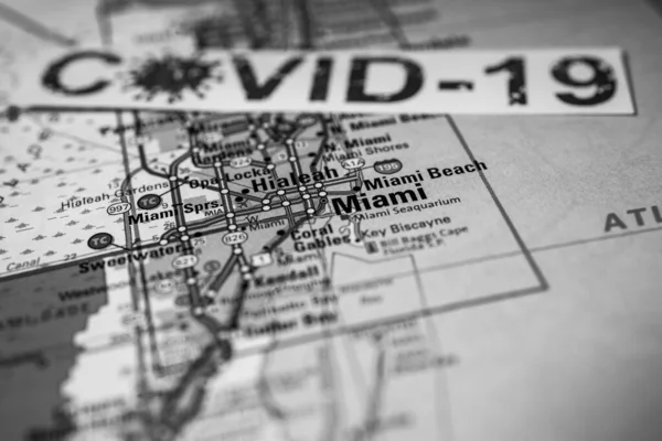 Miami Coronavirus Covid Quarantine Background — 스톡 사진