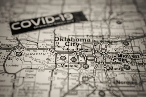 Oklahoma City Coronavirus Covid Quarantine Background — Stock Photo, Image