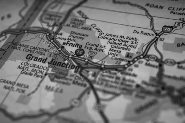 Grand Junction Eua Mapa Viagem Fundo — Fotografia de Stock