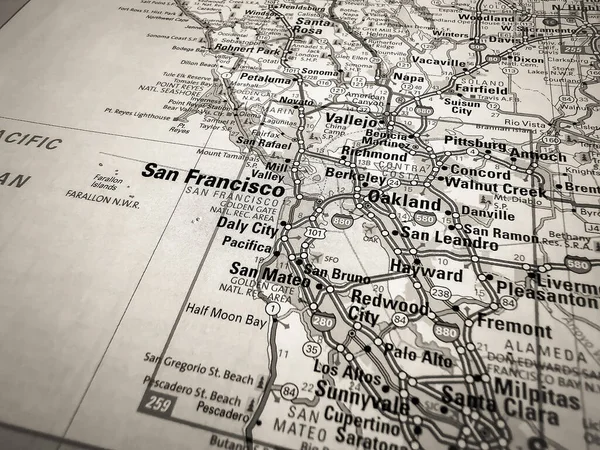 San Francisco on USA map