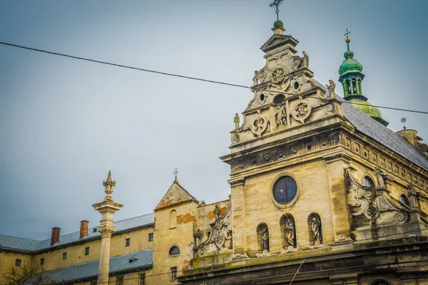 Magnificent Winter Lviv Architecture Streets — Stock Photo, Image