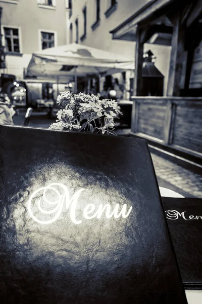 Vackra Café Gatan Resor Bakgrund — Stockfoto