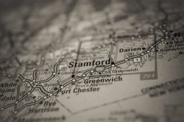 Stamford Usa Travel Map — Stock Photo, Image