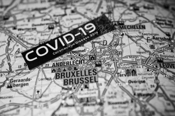 Brussel Coronavirus Covid Karantän Bakgrund — Stockfoto